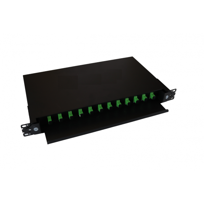 DIO RACK - DISTRIBUIDOR ÓPTICO DE 12 FO MONTADO COM PIGTAIL MONOMODO SC/APC - INSTRUFIBER