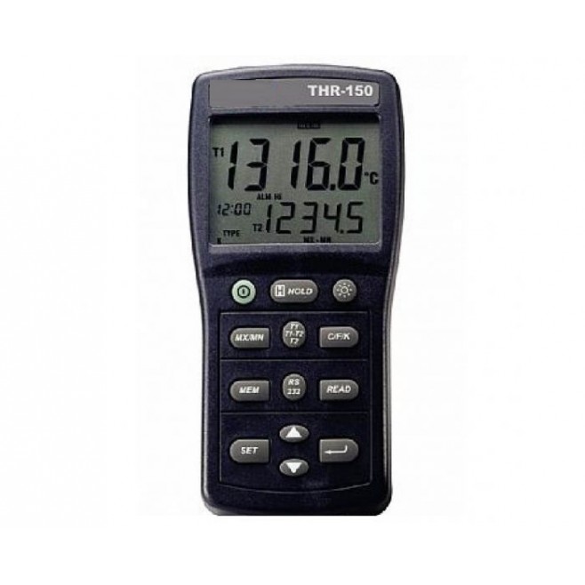 TERMÔMETRO DIGITAL PORTÁTIL TIPO K, J, E, T, R, S, N COM DATALOGGER E RS-232 THR-150 - INSTRUFIBER