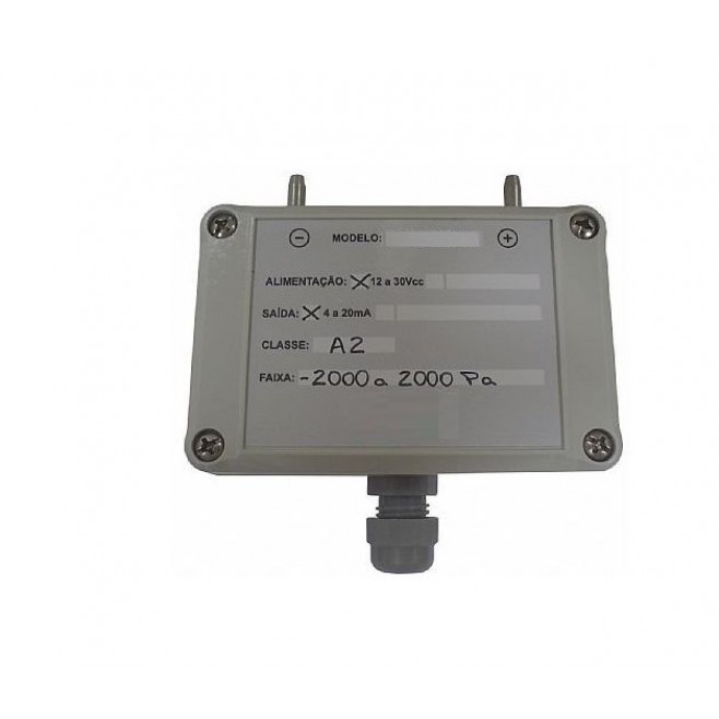 TRANSMISSOR DE PRESSÃO DIFERENCIAL (-2000 á +2000 Pa) SEM DISPLAY - MOD. IFTP-2000 - INSTRUFIBER