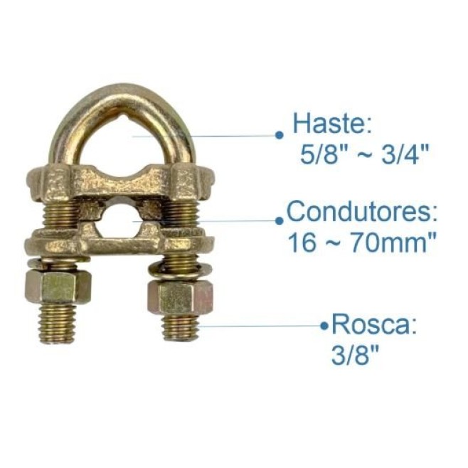 Grampo para Haste de Aterramento GTDU 5/8"~3/4" - INSTRUFIBER Grampo para Haste de Aterramento GTDU 5/8"~3/4" - INSTRUFIBER