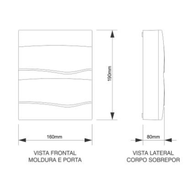 Quadro de Distribuição 5/3 Disjuntores Sobrepor Brum - INSTRUFIBER