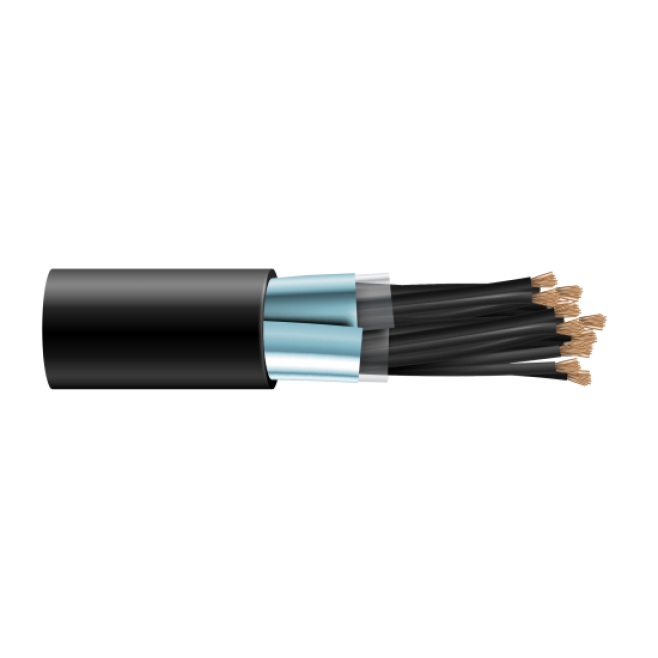 Cabo Comando/controle 2X0,75mm² Blindado Fita Aluminizada Preto - INSTRUFIBER