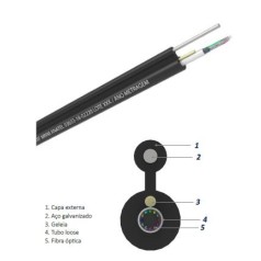 CABO ÓPTICO GELEADO SM 12FO FIG 8 DROP POR METRO - INSTRUFIBER