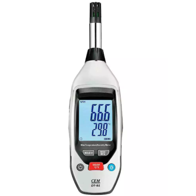 Psicrômetro (Termo Higrômetro) com Bluetooth - DT91 - CEM - INSTRUFIBER