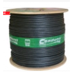 CABO COAXIAL RF 0,4X2,5+BIP 80% MALHA 300M PRETO - INSTRUFIBER