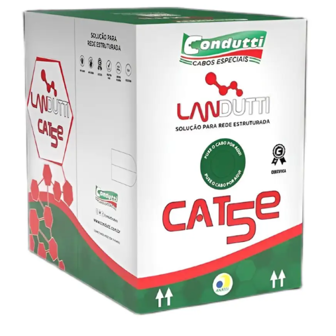 CABO DE REDE UTP CAT5E 24AWG CMX VERMELHO 305M CONDUTTI   - INSTRUFIBER 