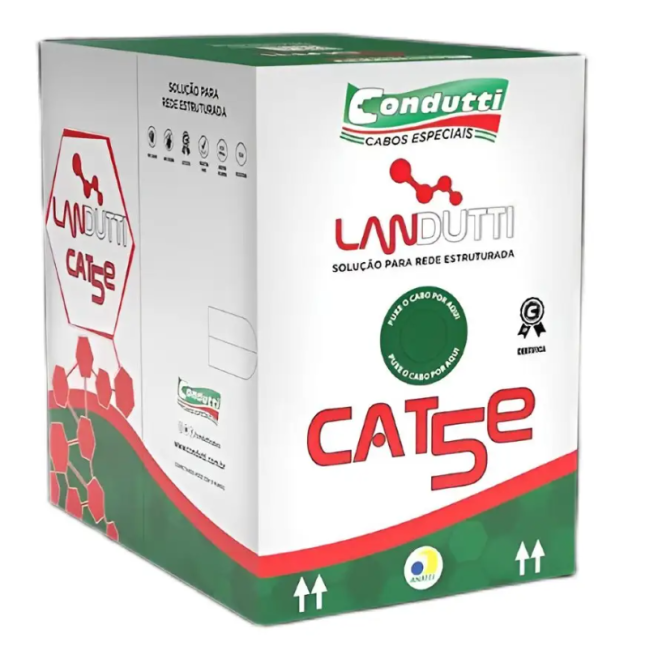 CABO DE REDE UTP CAT5E 24AWG CMX BRANCO 305M CONDUTTI - INSTRUFIBER