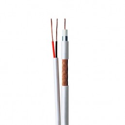 CABO COAXIAL RF 0,4X2,5+BIP 80% MALHA 100M SIMPLES BLINDAGEM BRANCO - INSTRUFIBER