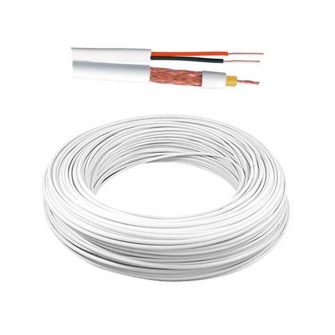 CABO COAXIAL RF 0,4X2,5+BIP 80% MALHA 300M BRANCO - INSTRUFIBER