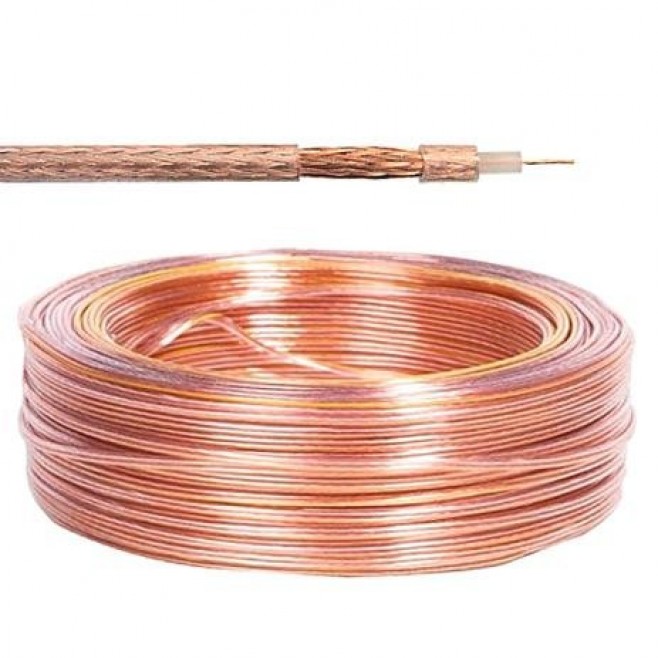 CABO COAXIAL RF 0,4X2,5 80% MALHA 300M CRISTAL - INSTRUFIBER