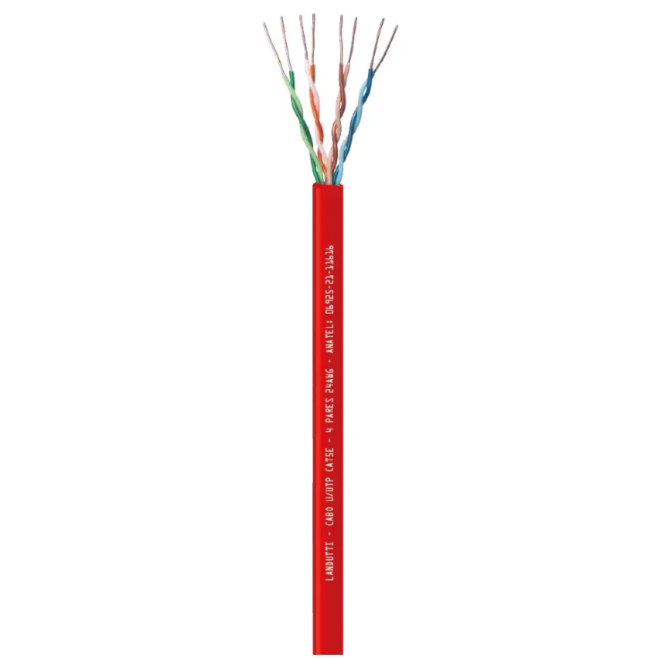 CABO DE REDE UTP CAT5E 24AWG CMX VERMELHO 305M CONDUTTI   - INSTRUFIBER 