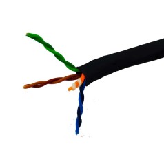 CABO LAN U/UTP CAT.6 4PX 23 AWG CMX CAPA SIMPLES PRETO CX 305m - INSTRUFIBER