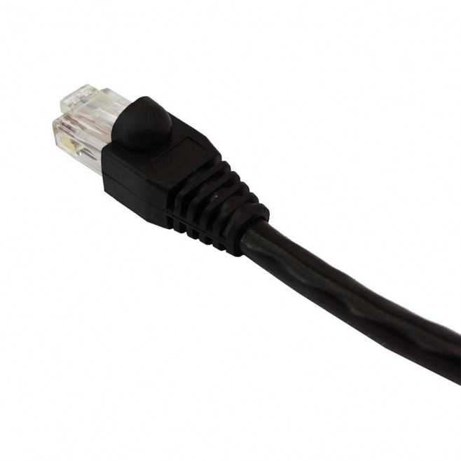 Patch Cord CAT6 Preto Montado 10/100/1000Mbps - INSTRUFIBER