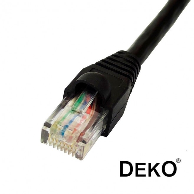 Patch Cord CAT6 Preto Montado 10/100/1000Mbps - INSTRUFIBER