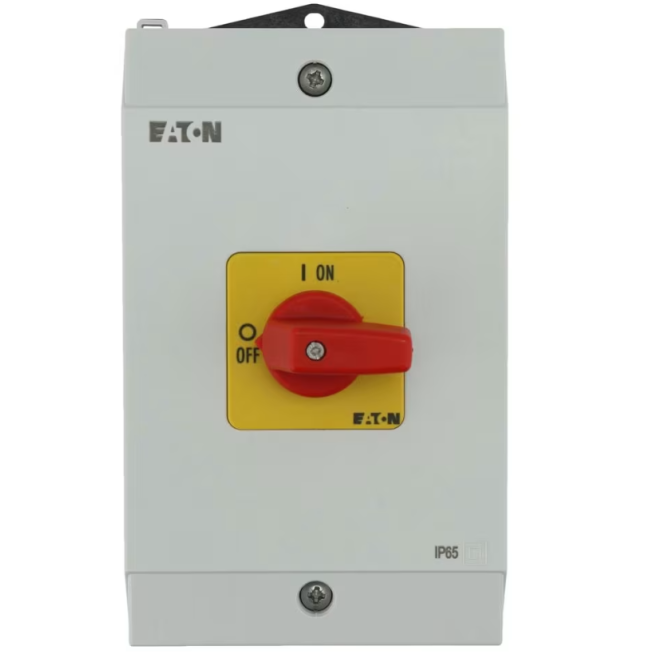 CHAVE SECCIONADORA DE EMERGENCIA TRIPOLAR 25A / MONTADA EM CAIXA IP65 P1-25/I2-RT EATON - INSTRUFIBER