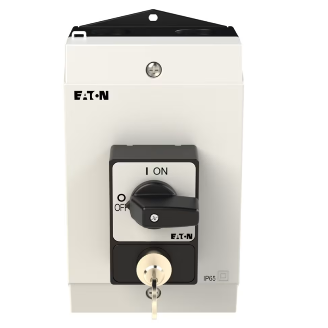 CHAVE SECCIONADORA TRIPOLAR 25A MANOPLA PRETA FECHADURA SVA / MONTADA EM CAIXA IP65 P1-25/I2/SVA(A) EATON - INSTRUFIBER