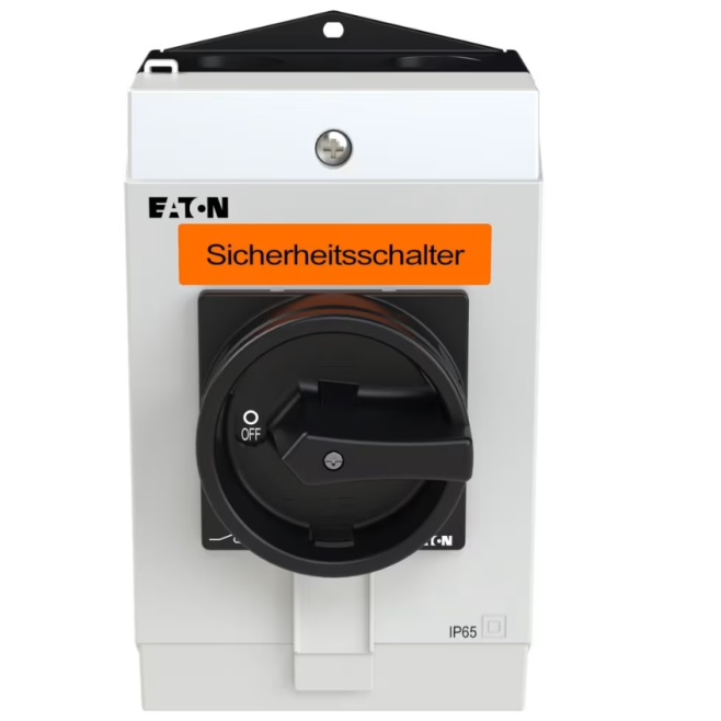 CHAVE SECCIONADORA TRIPOLAR 25A 1NA + 1NF MANOPLA PRETA / MONTADA EM CAIXA IP65 P1-25/I2-SI/HI11-SW EATON - INSTRUFIBER