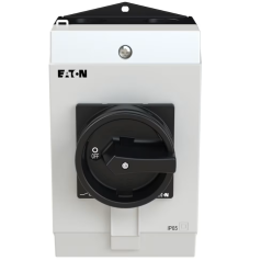 CHAVE SECCIONADORA TRIPOLAR 32A 1NA + 1NF MANOPLA PRETA / MONTADA EM CAIXA IP65 P1-32/I2/SVB-SW/HI11 EATON - INSTRUFIBER
