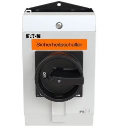 CHAVE SECCIONADORA TRIPOLAR 32A COM MANOPLA PRETA / MONTADA EM CAIXA IP65 P1-32/I2-SI-SW EATON - INSTRUFIBER