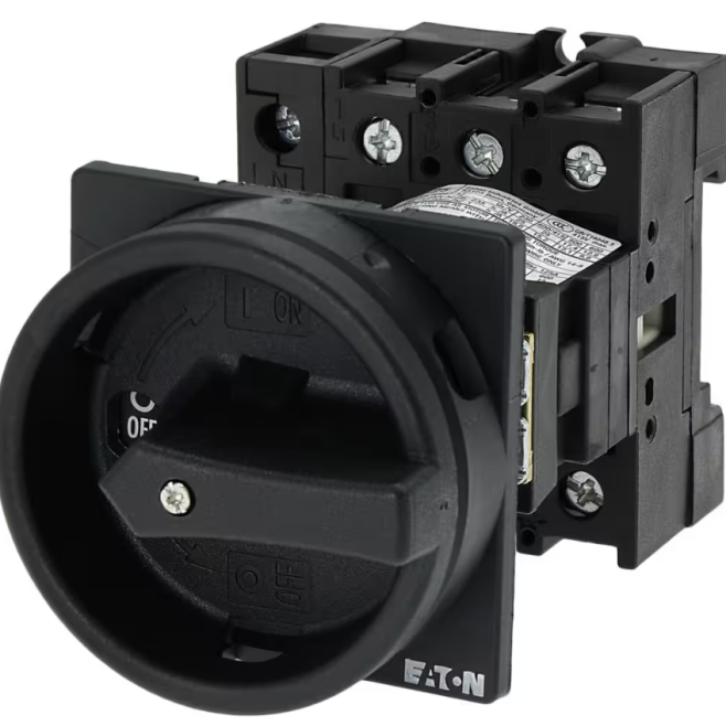 CHAVE SECCIONADORA TRIPOLAR + NEUTRO 25A MANOPLA PRETA / MONTADA EM TRASEIRA P1-25/V/SVB-SW/N EATON - INSTRUFIBER