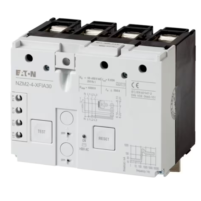 DISPOSITIVO DE PROTECAO ELETRICA TIPO FUGA A TERRA TETRAPOLAR 0,3A 30MA MONTAGEM INFERIOR NZM2-4-XFIA30 - INSTRUFIBER