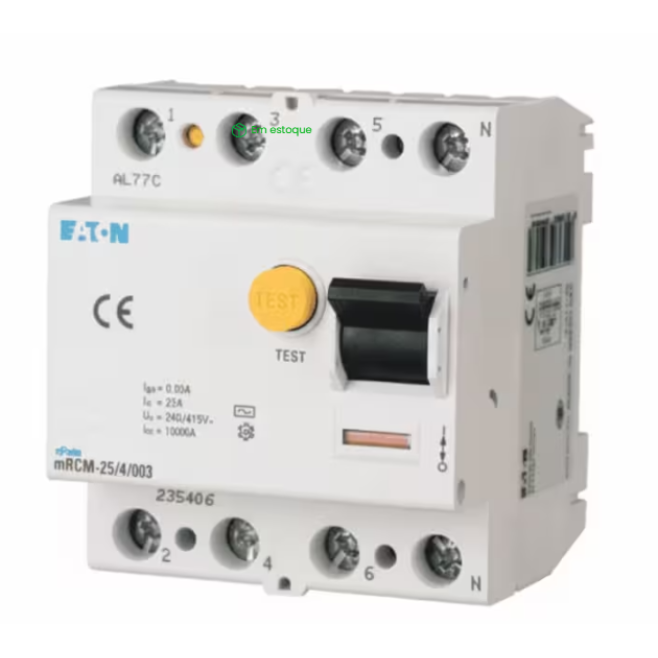 INTERRUPTOR DIFERENCIAL DR TETRAPOLAR 40A 300MA 380/415V MRCM-40/4/03 - INSTRUFIBER