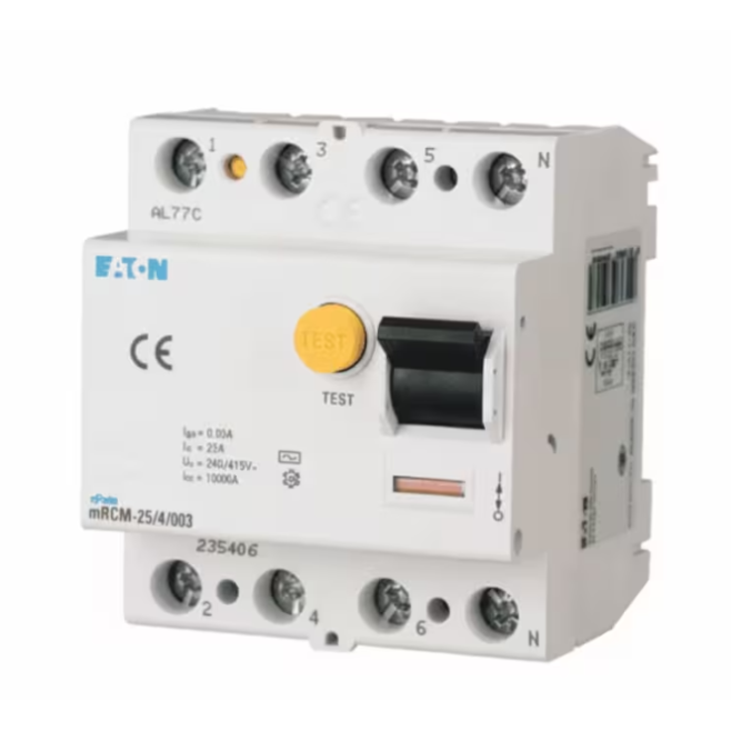 INTERRUPTOR DIFERENCIAL DR TETRAPOLAR 40A 30MA 380/415V TIPO G MRCM-40/4/003-G - INSTRUFIBER