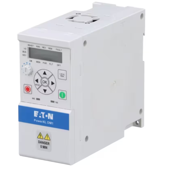 INVERSOR DE FREQUENCIA TRIFASICO DM1 PRO 3-5009-006A 380V 0,75KW 2,2A RFI DM1-342D2EB-S20S-EM - INSTRUFIBER