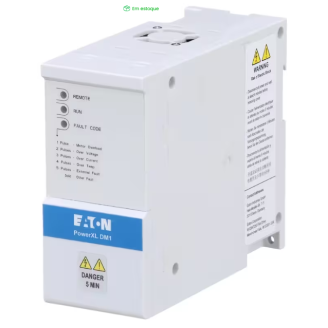 INVERSOR DE FREQUENCIA TRIFASICO DM1 3-5025-008A 380V 2,2KW 5,6A RFI DM1-345D6EB-N20B-EM - INSTRUFIBER