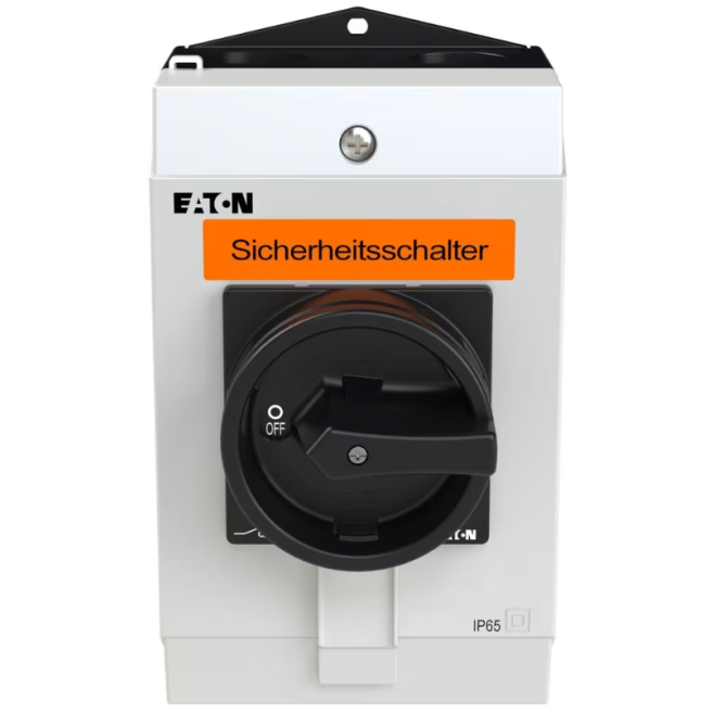 CHAVE SECCIONADORA TRIPOLAR 25A MANOPLA PRETA / MONTADA EM CAIXA IP65 P1-25/I2-SI-SW EATON - INSTRUFIBER