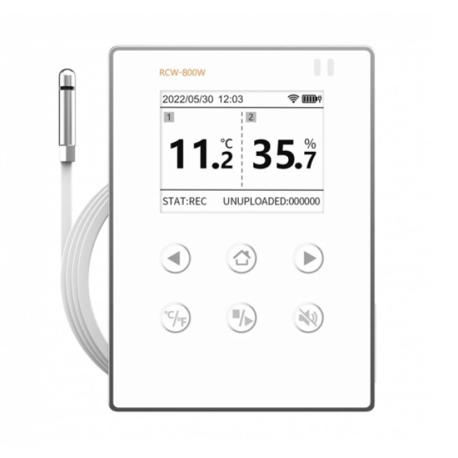 Datalogger WIFI Temperatura e Umidade Monitoramento Online com Alertas via APP RCW-800W THE - INSTRUFIBER