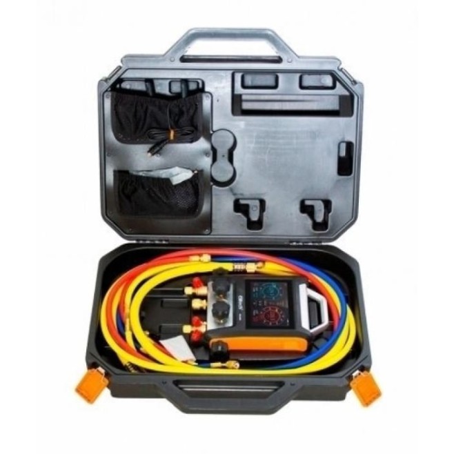 Manifold digital inteligente com Vacuometro Bluetooth 4 Vias e Maleta MS-4000 - INSTRUFIBER