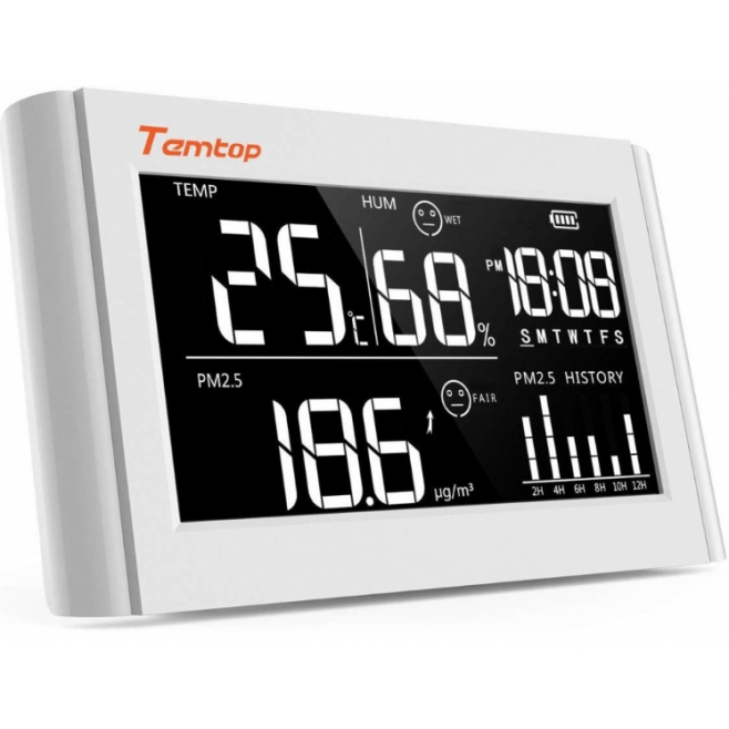 P20 MONITOR QUALIDADE DO AR E TERMOHIGRÔMETRO TEMPERATURA / UMIDADE / PARTÍCULAS PM 2,5 - INSTRUFIBER