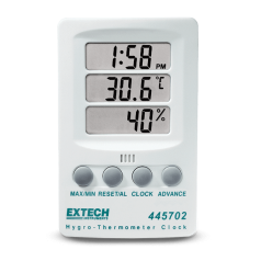 Termo-higrômetro-relógio máx/mín (temp int.) – Extech - 445702 - INSTRUFIBER