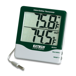 TERMÔMETRO MESA/PAREDE MÁX/MÍN (TEMP INT(-10+60ºC)/EXT(-50+70ºC)) - EXTECH - 401014 - INSTRUFIBER