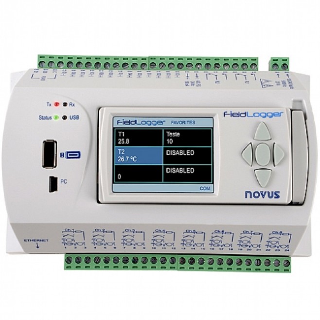 Data Logger Industrial Multicanais FIELDLOGGER - INSTRUFIBER