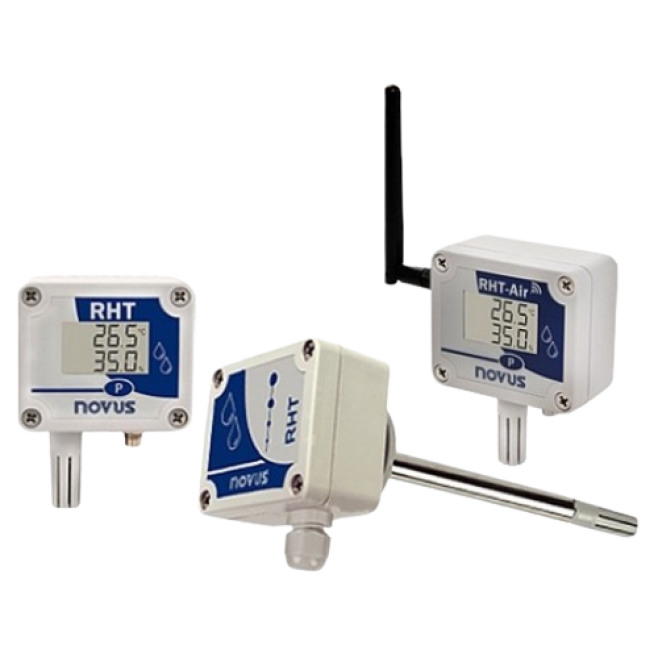 TRANSMISSOR DE TEMPERATURA E UMIDADE, MOD. RHT-WM-485-LCD - INSTRUFIBER