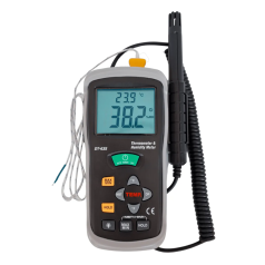 DT635 - Termo-Higrômetro Digital com Sonda + Termopar Tipo K (Ponto de Orvalho e Bulbo Úmido) - INSTRUFIBER