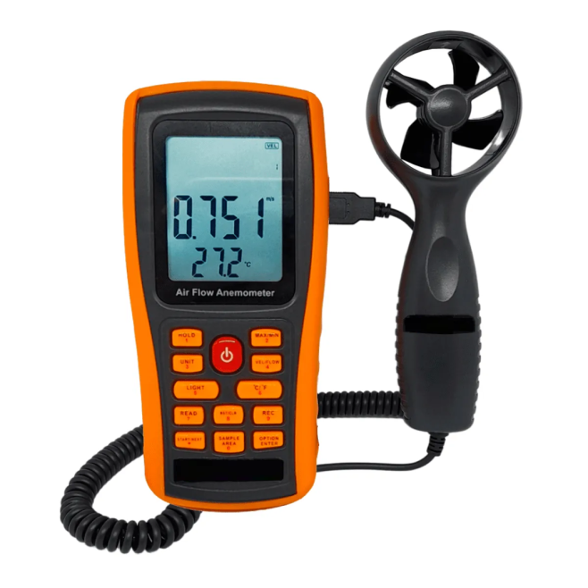 Termo-Anemometro medidor de Vazão com Datalogger CB818 - InstruFiber