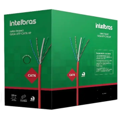 CABO UTP CAT6 4P X 23 AWG CMX IMPACT GIGA 305M VERMELHO  INTELBRAS - INSTRUFIBER