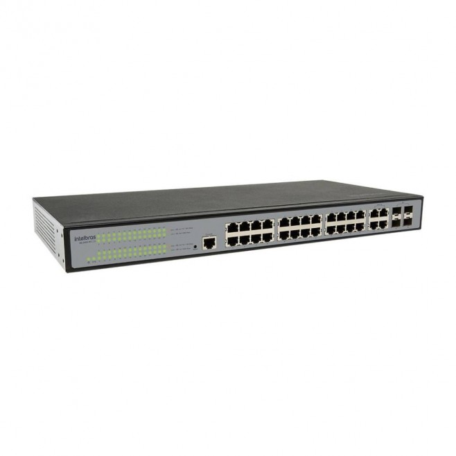 SWITCH GERENCIAVEL 24PG + 4PGBIC INTELBRAS SG 2404 MR L2 + - INSTRUFIBER