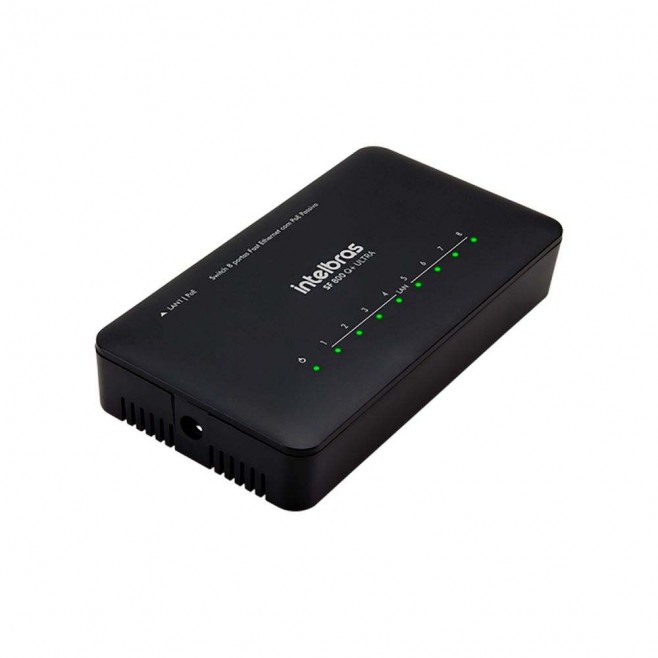 SWITCH 8 PORTAS FAST ETHERNET COM ANTI SURTO - SF 800 Q+ ULTRA - INSTRUFIBER