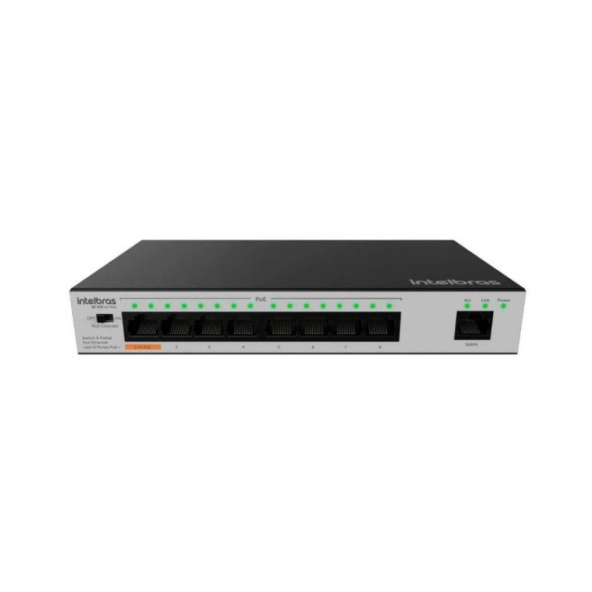 SWITCH 9 PORTAS FAST COM 8 PORTAS FAST ETHERNET POE+ SF 900 HI-POE - INSTRUFIBER