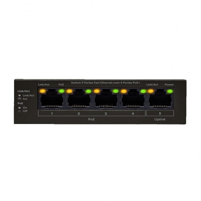 SWITCH 5 PORTAS INTELBRAS FAST ETHERNET SF 500 POE - INSTRUFIBER