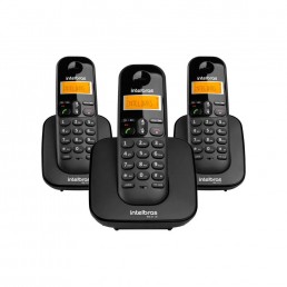 TELEFONE SEM FIO COM DOIS RAMAIS ADICIONAIS TS 3113 PRETO - INSTRUFIBER