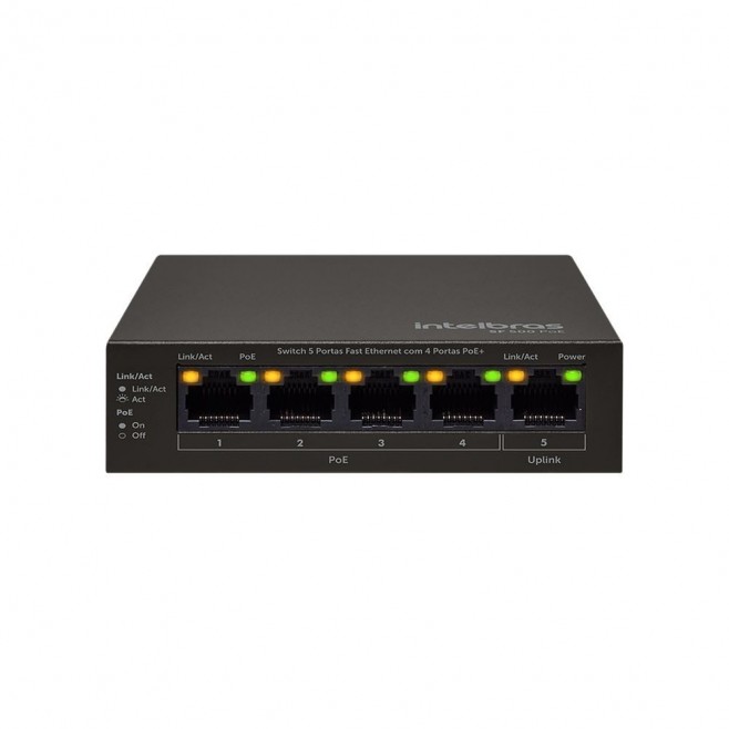 SWITCH 5 PORTAS INTELBRAS FAST ETHERNET SF 500 POE - INSTRUFIBER