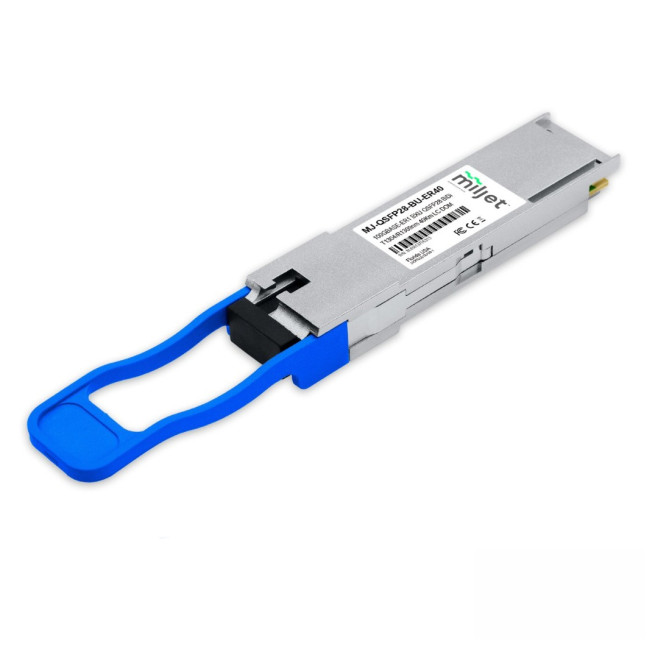 Transceptor Óptico Miljet 100GBASE-ER1 BXU QSFP28 BIDI, PAM4 Tx1304/Rx1309nm 40Km SMF DDM LC Simplex - INSTRUFIBER
