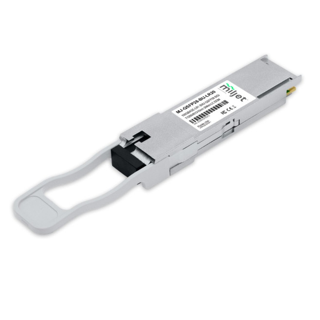 Transceptor Óptico Miljet 100GBASE-LR1 BXU QSFP28 BIDI, PAM4 Tx1290/Rx1310nm 20Km SMF DDM LC Simplex - INSTRUFIBER