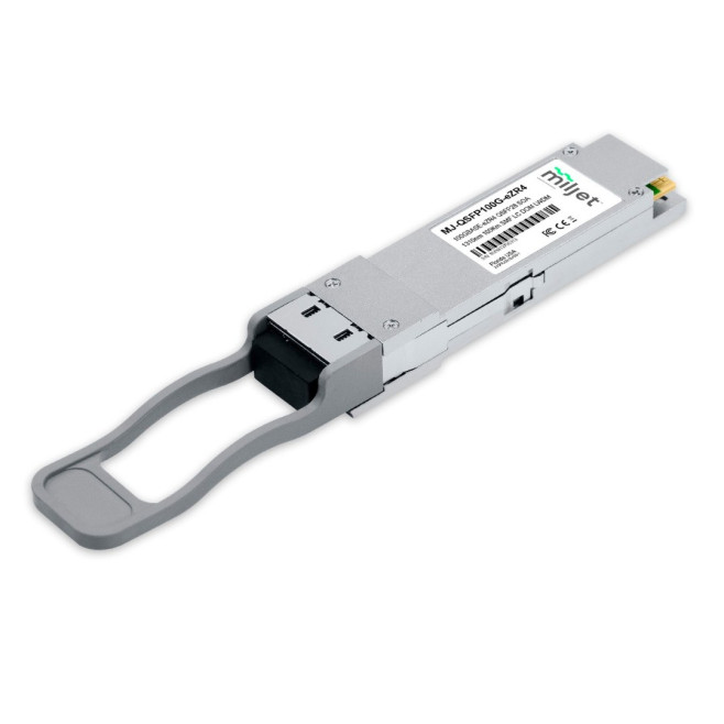 Transceptor Óptico Miljet 100GBASE-eZR4 QSFP28, 1310nm LWDM 100km SMF, SOA, LC DDM Duplex - INSTRUFIBER