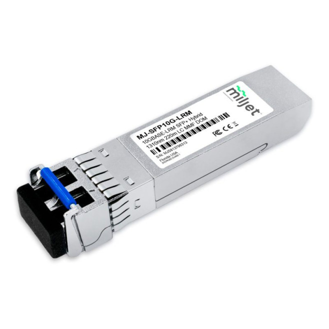 Transceptor Óptico Miljet 10GBASE-LRM SFP+ 1310nm 220m/MMF, 300m/SMF hybrid LC DDM DUPLEX - INSTRUFIBER